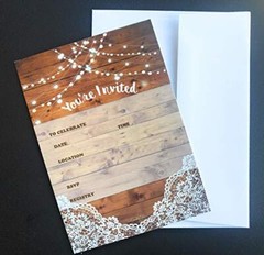 25 rustic invitations & 25 envelopes for wedding, bridal shower, birthdays, e…