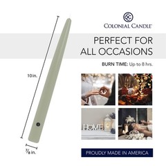 Colonial Candle 10 Inch Bayberry Scented Taper Candle, 10 In,