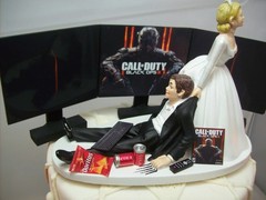 Funny Star Wars Darth Theme Cake Topper Reception Wedding Day Bride Groom Gamer