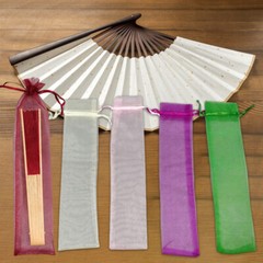 50PCS Organza Wedding Fan Bag Drawstring Candy Organizer Party Favor Gift Bag.