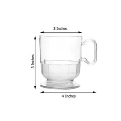 5 oz Clear Plastic Disposable Coffee Cups With Handle Wedding Tableware