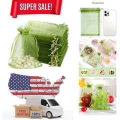 Versatile Green Organza Bags, 100-Piece Set for Weddings and Christmas Gifts