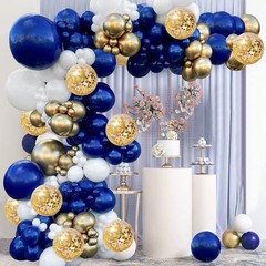 Zesliwy Navy Blue Gold Balloons Garland 18inch,12inch,10inch,5inch,