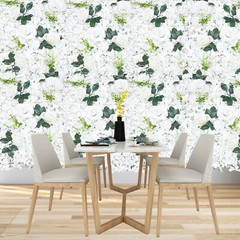 6 Pcs White Hydrangea Flower Wall Panels 23.62 X 15.74 In Wedding Backdrop