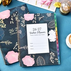 Teacher Planner 2026-2027 – Teacher Lesson 8.5″ x 11″ Dark blue and white