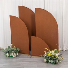 4 Matte CINNAMON BROWN Fitted Spandex Half Moon Wedding Arch Backdrop STAND