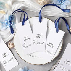 12 Pack Paper Reserved Chair Signs Hanging Wedding Reserved Seating Signs Bulk f