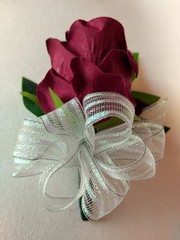 Hand Made pin on Corsage and boutonniere Set
