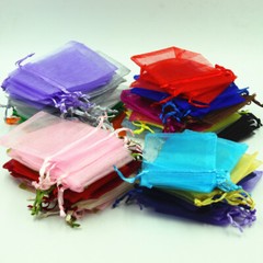 100Pcs 5 Size Organza Bag Sheer Bags Jewellery Wedding Candy Packaging Gift