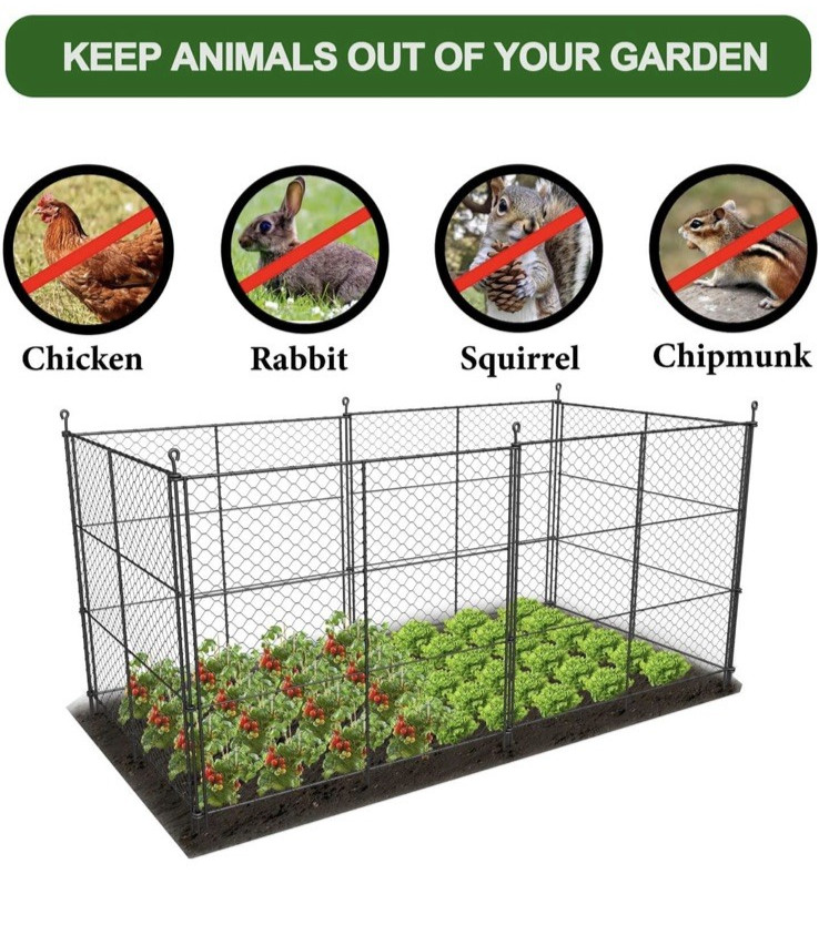 6 Panels Chicken Wire Plant Protectors, 14.26ft(L) x 24in(H) Plant Protectors…