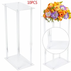 10 Pcs Acrylic Flower Stand Wedding Centerpiece Tall Vase Bouquet Backdrop Vase
