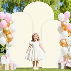 Ivory Wedding Arch Cover Set of 3 Arch Spandex Covers 5FT 6FT 7FT Baby Shower…