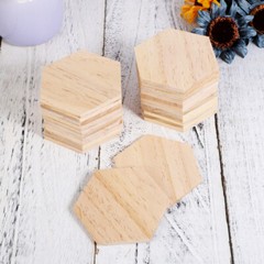 Hexagon Wood Shapes Smooth Surface Slices Holiday Decorations Board