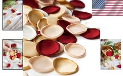 300pcs Red Gold Rose Petals for Wedding Decor