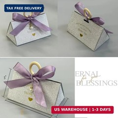 ZJSXINDI 15 Pcs Favor Boxes Gift Wrap Boxes Silver Flash Gift Box 5″x 3″ For Par