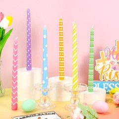 12Pcs Easter Dripless Taper Candles 10 Inch Long Unscented Candle Sticks Pastel