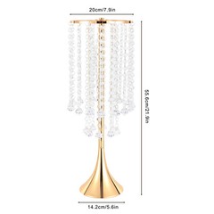 10Pcs Luxurious Acrylic Crystal Flower Stand Wedding Centerpieces on Floor Gold