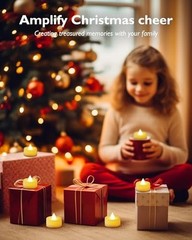 12pcs Flameless LED Tea Lights with Remote 10Key, Warm White Glow, Ivory Base