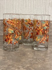 Royal Norfolk Libbey Fall Autumn Leaves 16oz Glasses – Set of 4