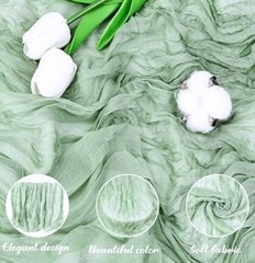 2 Pcs 13FT Sage Green Cheesecloth Table sage green cheesecloth table runner