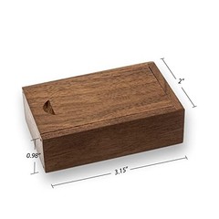 Wood Gift Box with Sliding Top, Discrete Sliding-Lid Wooden Boxes Walnut(S)