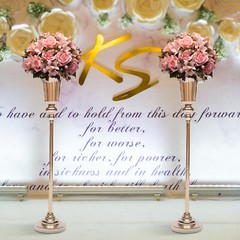 10PCS Vintage Trumpet Vase Wedding Centerpiece Metal Flower Stand Floral Decor