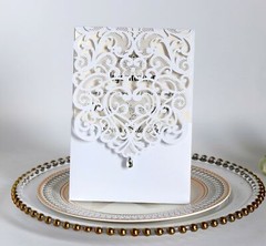 100pcs Holiday Party Laser Cut Wedding Invitation Cards Pearl Paper Invitations
