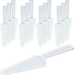Suclain 50 Pieces Clear Disposable Cake Knife Bulk for Wedding Party 9.1 Inch Pl