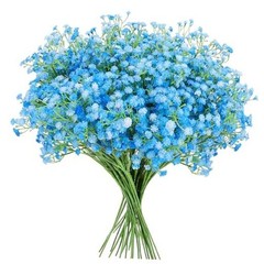 24 Pcs Fake Baby Breath Artificial Flowers 20.5 Inch Real Touch Gypsophila Blue