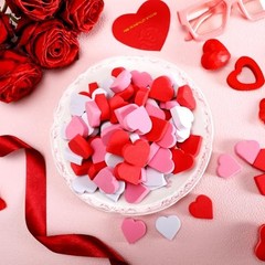 80 Pieces Valentines Day Foam Heart Vase Fillers Valentine Heart Decor Pink