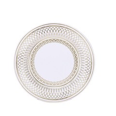 25 White Gold 10″ Porcelain Design Round Paper Plates Party Events Decorations