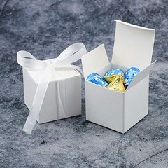 100 Pack Favor Boxes 2x2x2 inch Candy Boxes White Gift White(Pack of 100)