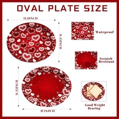 Valentines Day Plates, Early 2000s Glitter Heart Disposable Paper Plates, Red