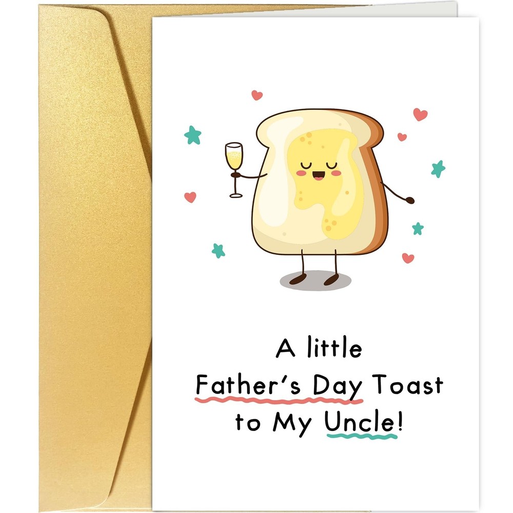 Spercy Cute Fathers Day Card for Uncle, Toast Uncle Father’s Day Card, A Litt…