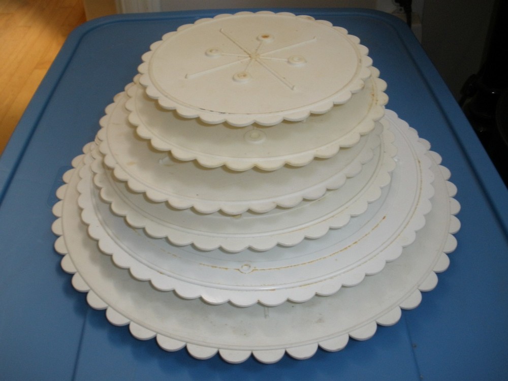 Wilton Circles of Strength 6 tier Cake Separator Plates Scalloped 7”-14″ not 2