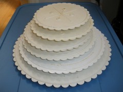 Wilton Circles of Strength 6 tier Cake Separator Plates Scalloped 7”-14″ not 2