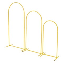 Stable Gold Arch Backdrop Stand 3-Pc Set: 6×2.6ft, 5×2.2ft, 4×1.7ft for Weddings