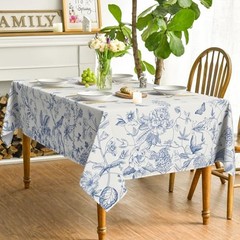 Spring Tablecloth 60×120 Inch, Hand-Drawing 60″ x 120″ (Rectangular) Blue