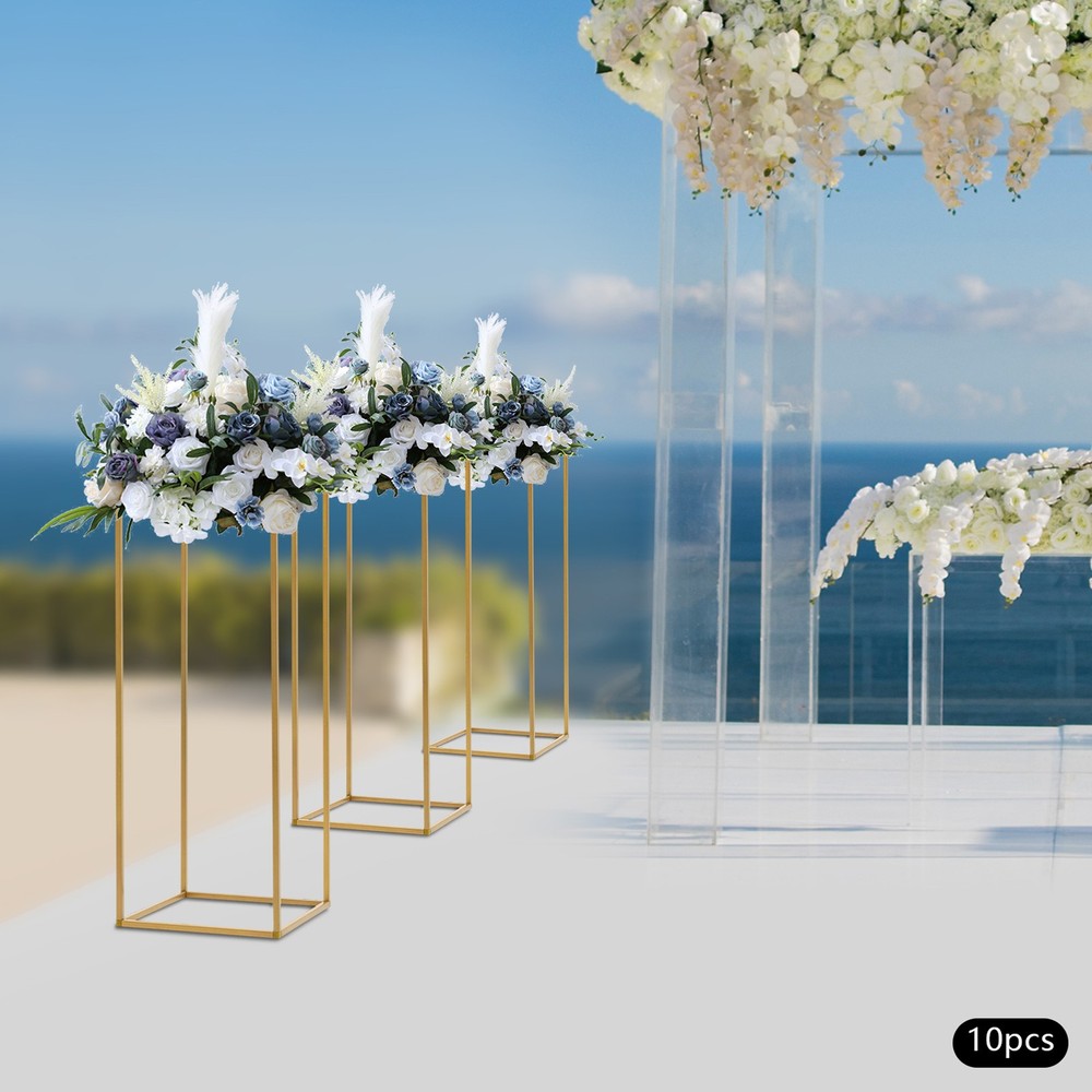 10Pcs 31.5» Tall Gold Metal Flower Stand for Wedding Table Centerpieces Decor
