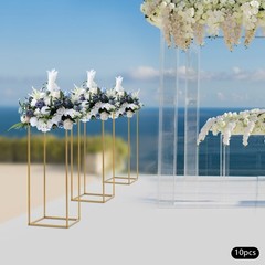 10Pcs 31.5» Tall Gold Metal Flower Stand for Wedding Table Centerpieces Decor