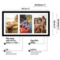 Americanflat 5×7 Picture Frame Collage with Shatter-Resistant Glass – Fits Th…