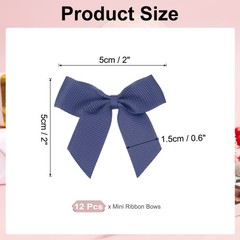 12Pcs Mini Grosgrain Ribbon Bow 2″ Self Adhesive Flower Bows Navy Blue