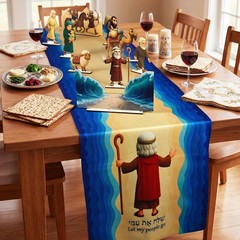 Passover Decorations Set – 9PCS Double-Sided Wooden 94.0 x 14.5 inches, Bule