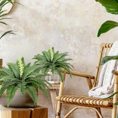 Artificial Boston Ferns Bush Plants Large, Set of 3 Large Artificial Ferns fo…