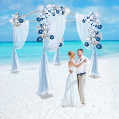 4-Post Background Stand Wedding&Party Decor Backdrop Stand Kit Floor-Mount