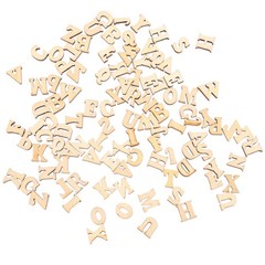 100 Pcs Beige Wooden LettersSlices For Craft Decor And Educational Toy Materials