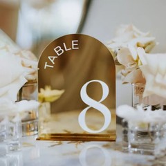 Acrylic Wedding Table Numbers with Stand Gold Mirror Table Signs Modern