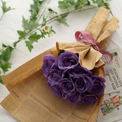 PURPLE 12″ tall Velvet Roses ARTIFICIAL FLOWERS Bouquet Party Events Decorations