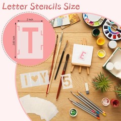 2 Inch Letter Stencils, 42Pcs PET Letter Stencil for DIY Project Art Craft Sp…
