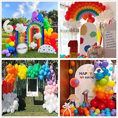 412pcs Rainbow Balloon Arch Kit Assorted 5/10/12/18 Inch Multicolor – 412